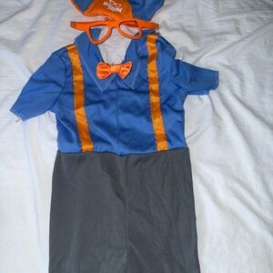 Kids Blue and Orange Costume with Bow Tie